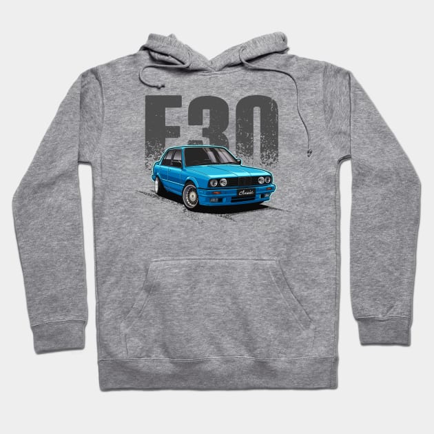 Classic E30 Gang (Ocean Blue) Hoodie by Jiooji Project